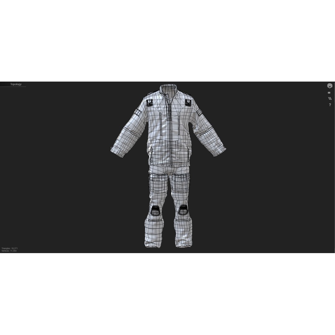 Paramedics and Doctors Flight Suit 3D Model – Low Poly PBR Medical Uniform - View 3