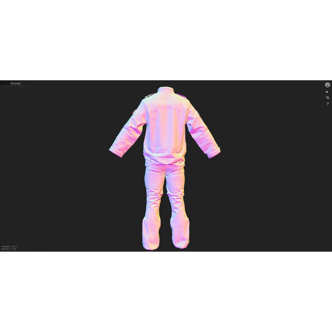 Paramedics and Doctors Flight Suit 3D Model – Low Poly PBR Medical Uniform - View 6