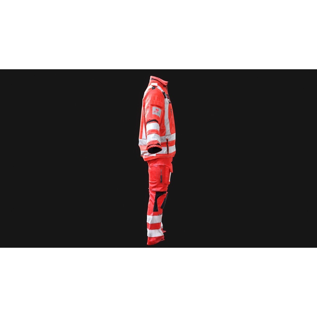 Paramedics and Doctors Flight Suit 3D Model – Low Poly PBR Medical Uniform - View 9