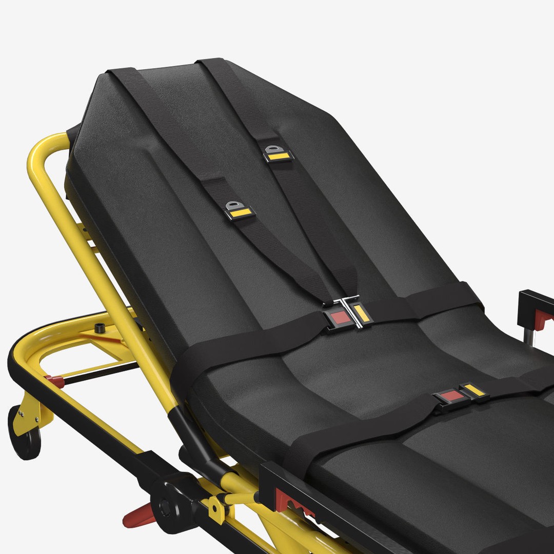 Ambulance Stretcher Trolley 3D Model – Detailed Medical Transport Asset, FBX, OBJ, Blender - View 12