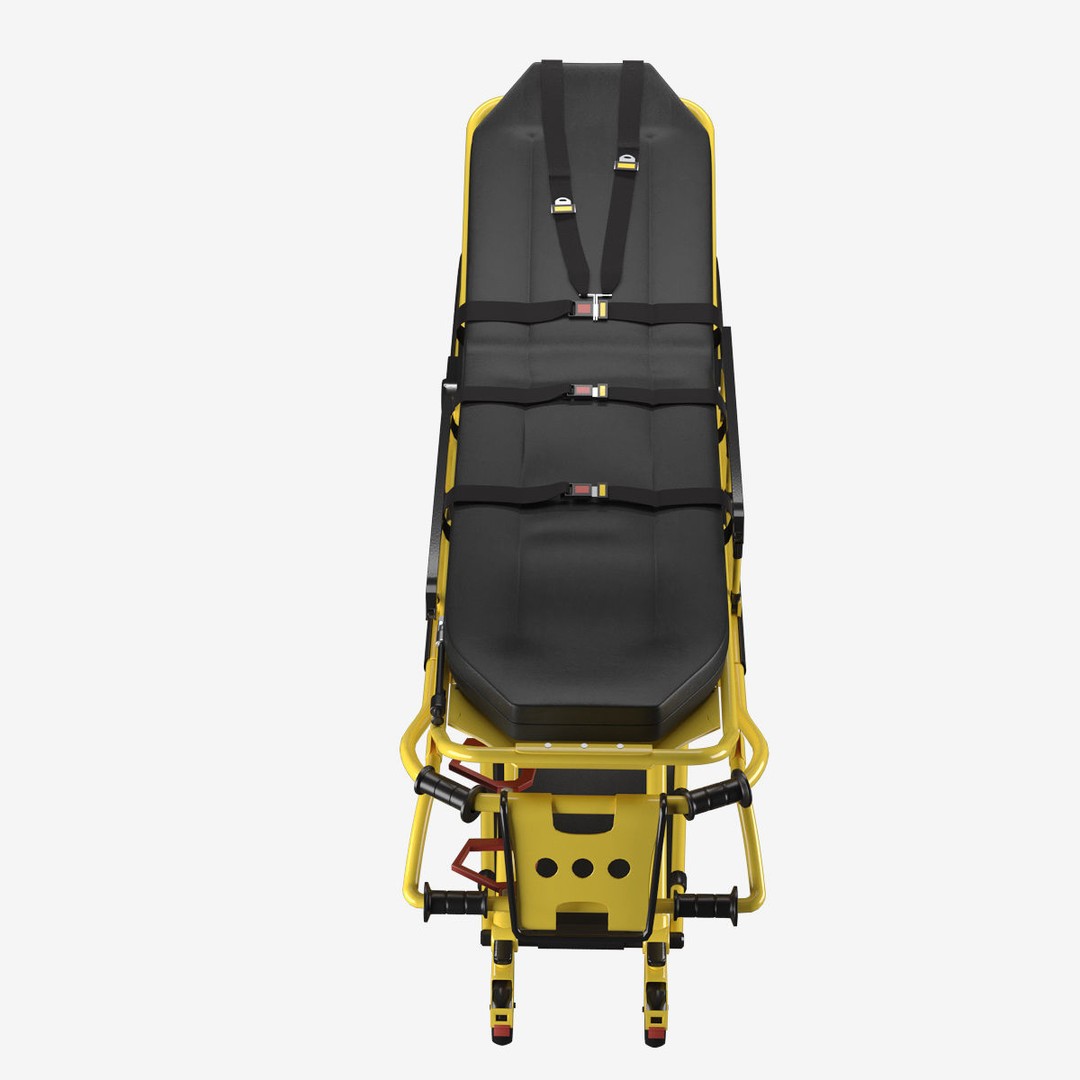 Ambulance Stretcher Trolley 3D Model – Detailed Medical Transport Asset, FBX, OBJ, Blender - View 13
