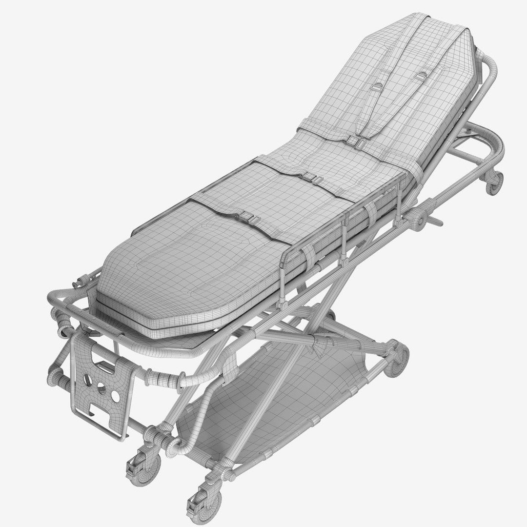 Ambulance Stretcher Trolley 3D Model – Detailed Medical Transport Asset, FBX, OBJ, Blender - View 15