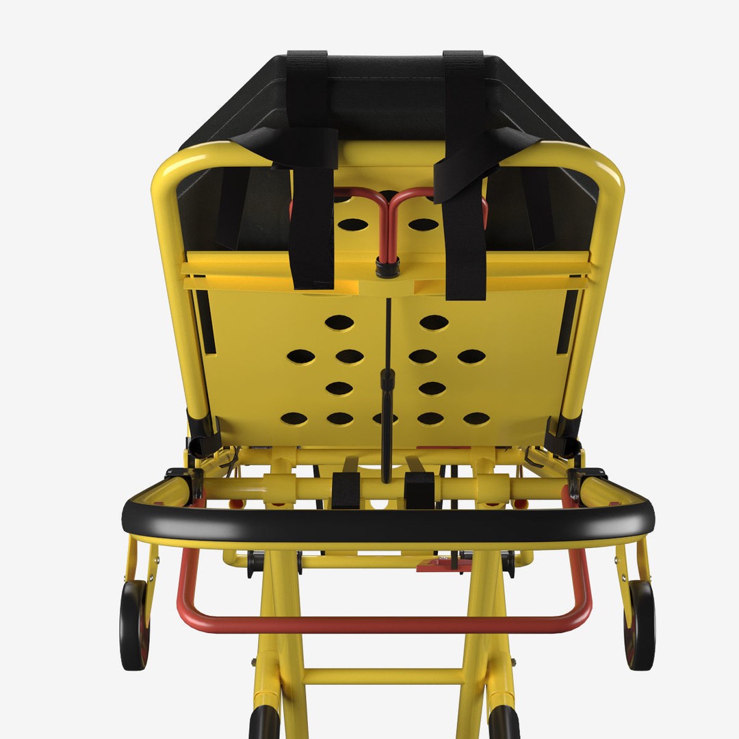 Ambulance Stretcher Trolley 3D Model – Detailed Medical Transport Asset, FBX, OBJ, Blender - View 6