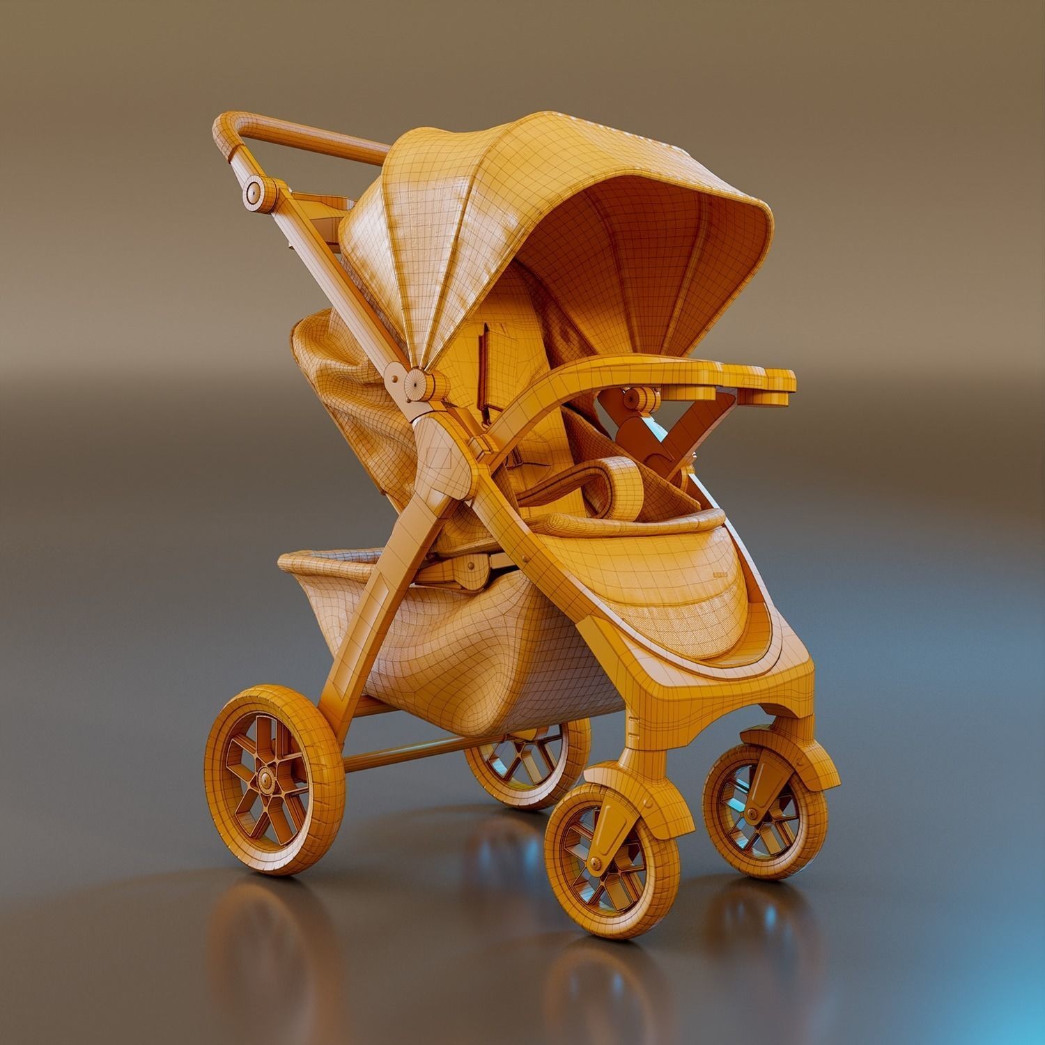 Bravo Baby Stroller - Low-Poly Game-Ready 3D Model - View 10