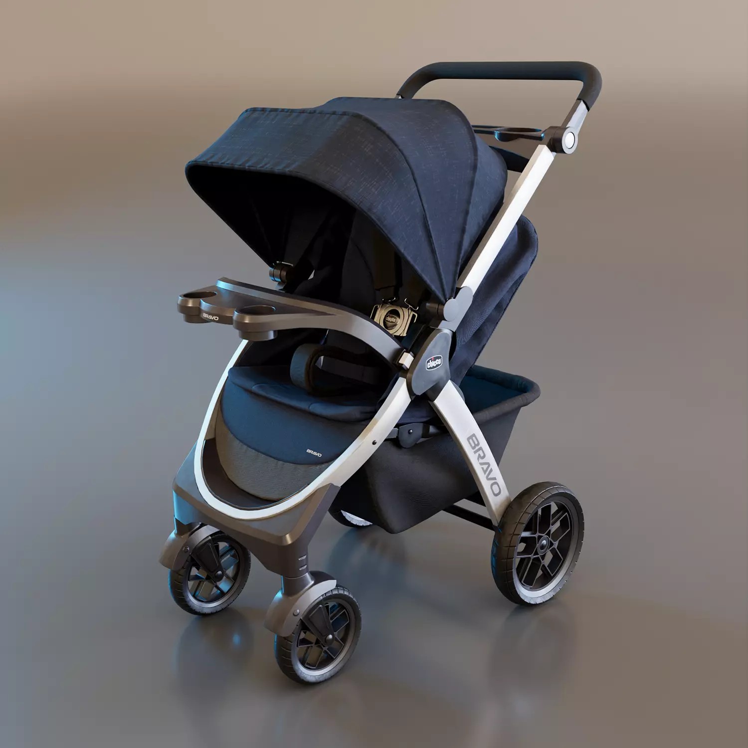 Bravo Baby Stroller - Low-Poly Game-Ready 3D Model - View 2