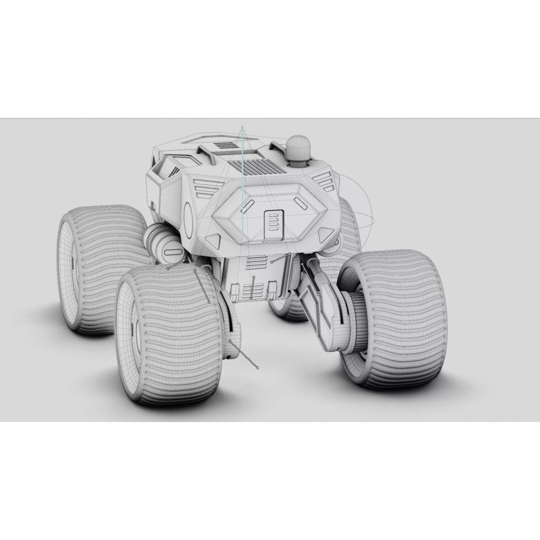 Lunar Rover H-11 3D Model – Rigged Sci-Fi Vehicle for Animation