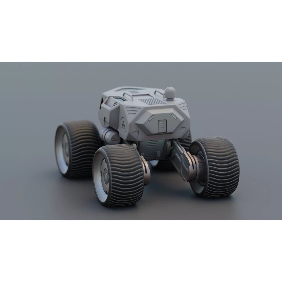 Lunar Rover H-11 3D Model – Rigged Sci-Fi Vehicle for Animation - View 11