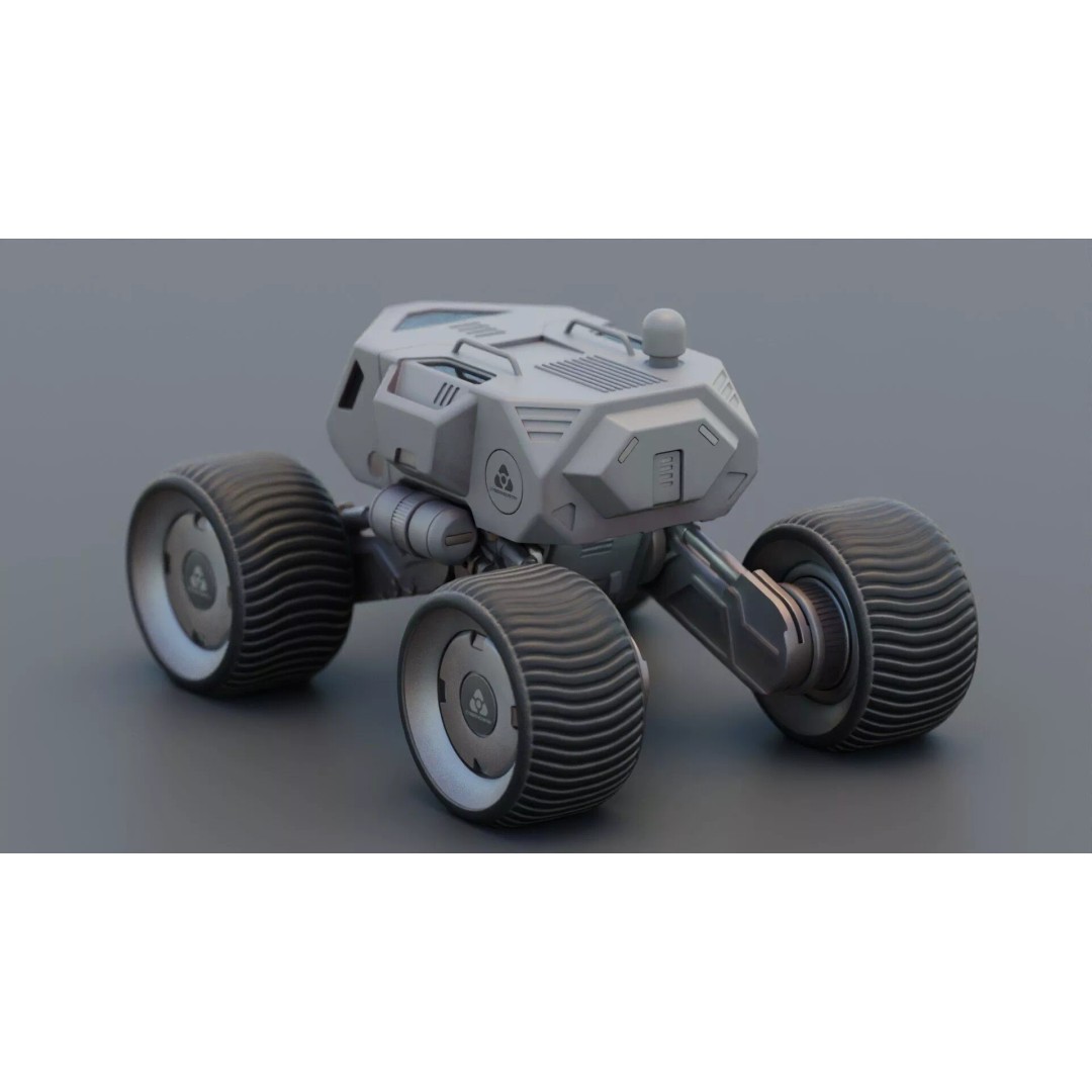 Lunar Rover H-11 3D Model – Rigged Sci-Fi Vehicle for Animation - View 12