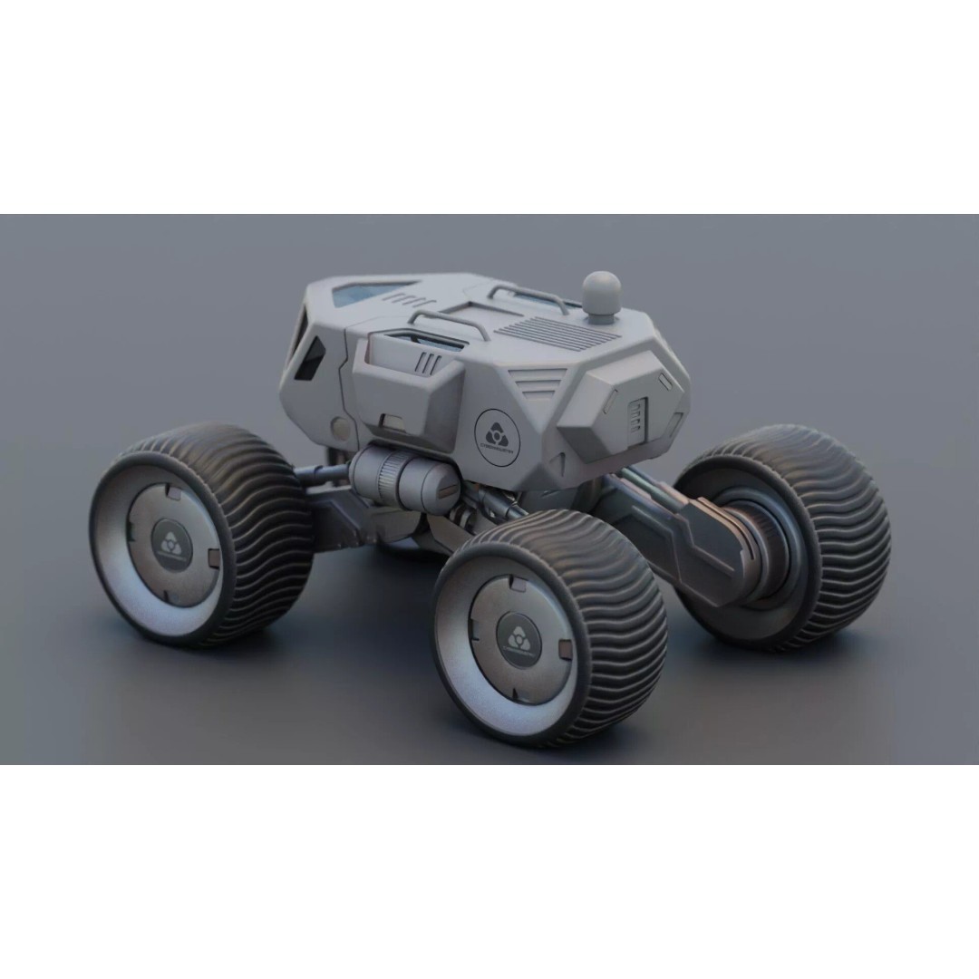 Lunar Rover H-11 3D Model – Rigged Sci-Fi Vehicle for Animation - View 13