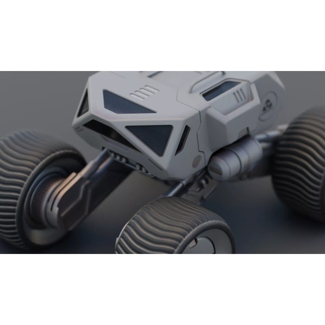 Lunar Rover H-11 3D Model – Rigged Sci-Fi Vehicle for Animation - View 18