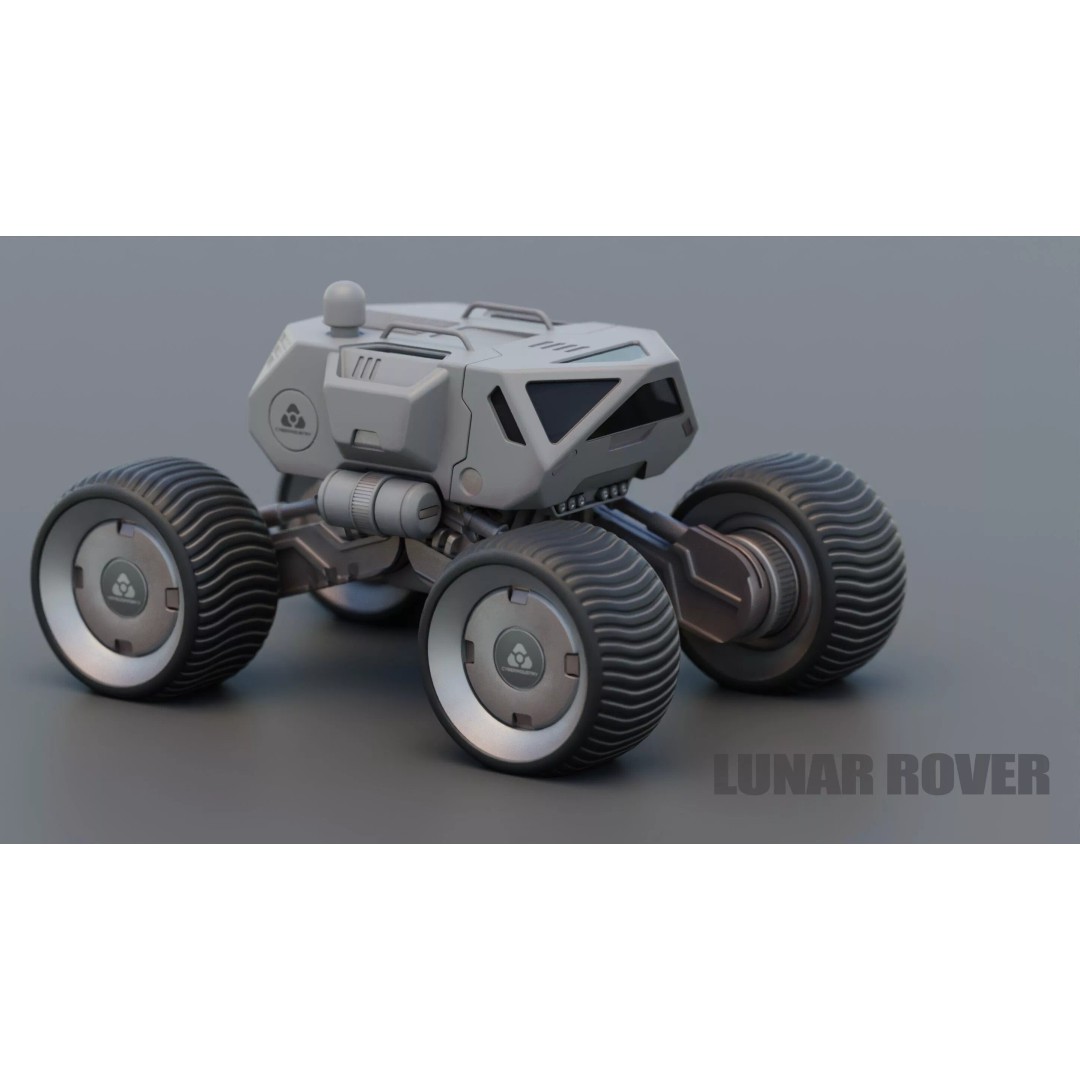Lunar Rover H-11 3D Model – Rigged Sci-Fi Vehicle for Animation - View 2
