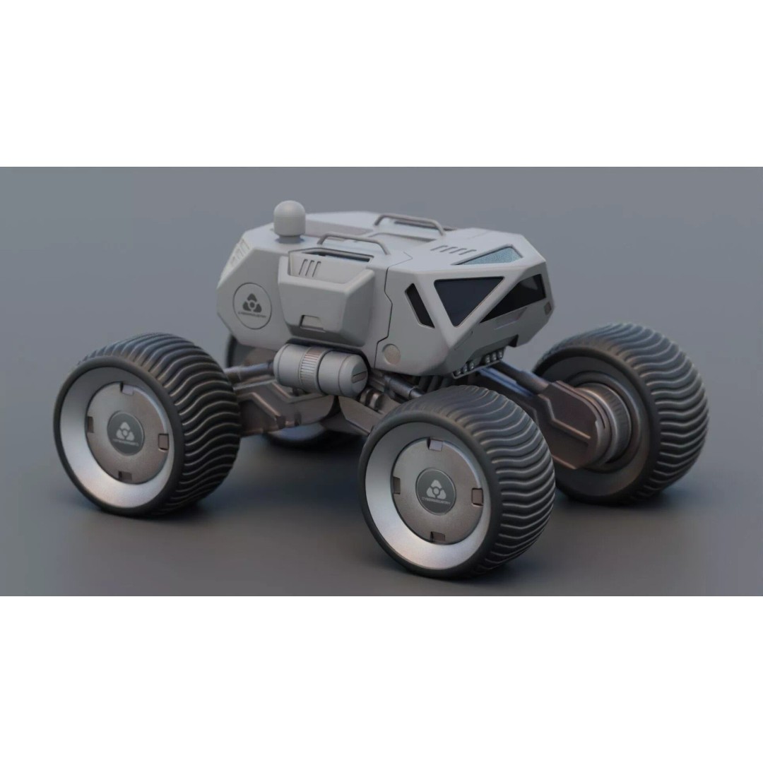 Lunar Rover H-11 3D Model – Rigged Sci-Fi Vehicle for Animation - View 3