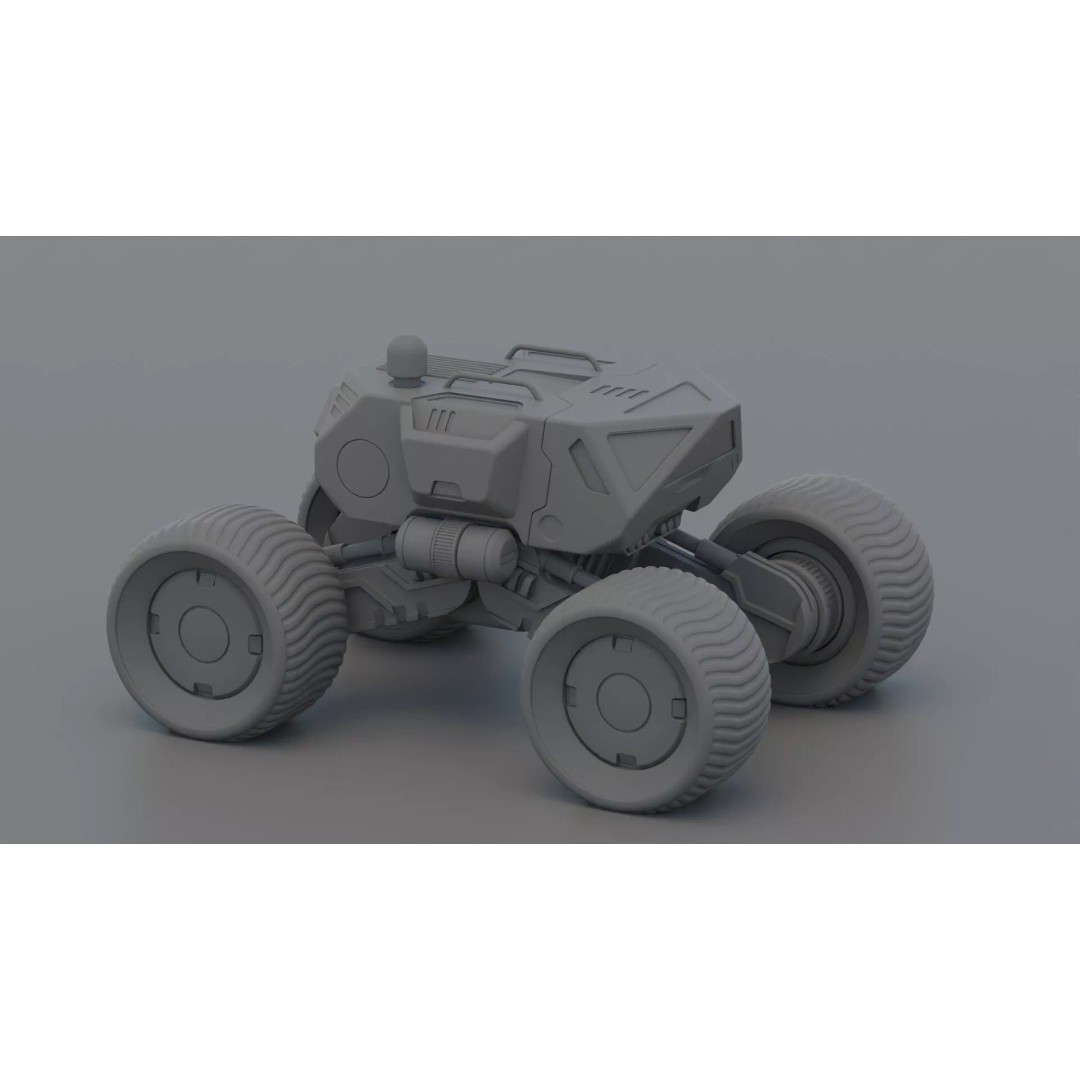 Lunar Rover H-11 3D Model – Rigged Sci-Fi Vehicle for Animation - View 33