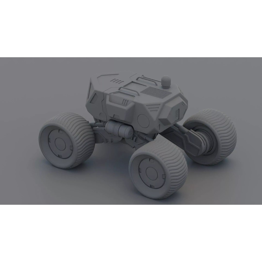 Lunar Rover H-11 3D Model – Rigged Sci-Fi Vehicle for Animation - View 34
