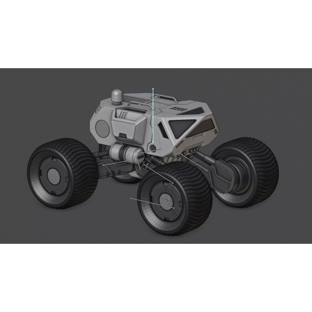 Lunar Rover H-11 3D Model – Rigged Sci-Fi Vehicle for Animation - View 37