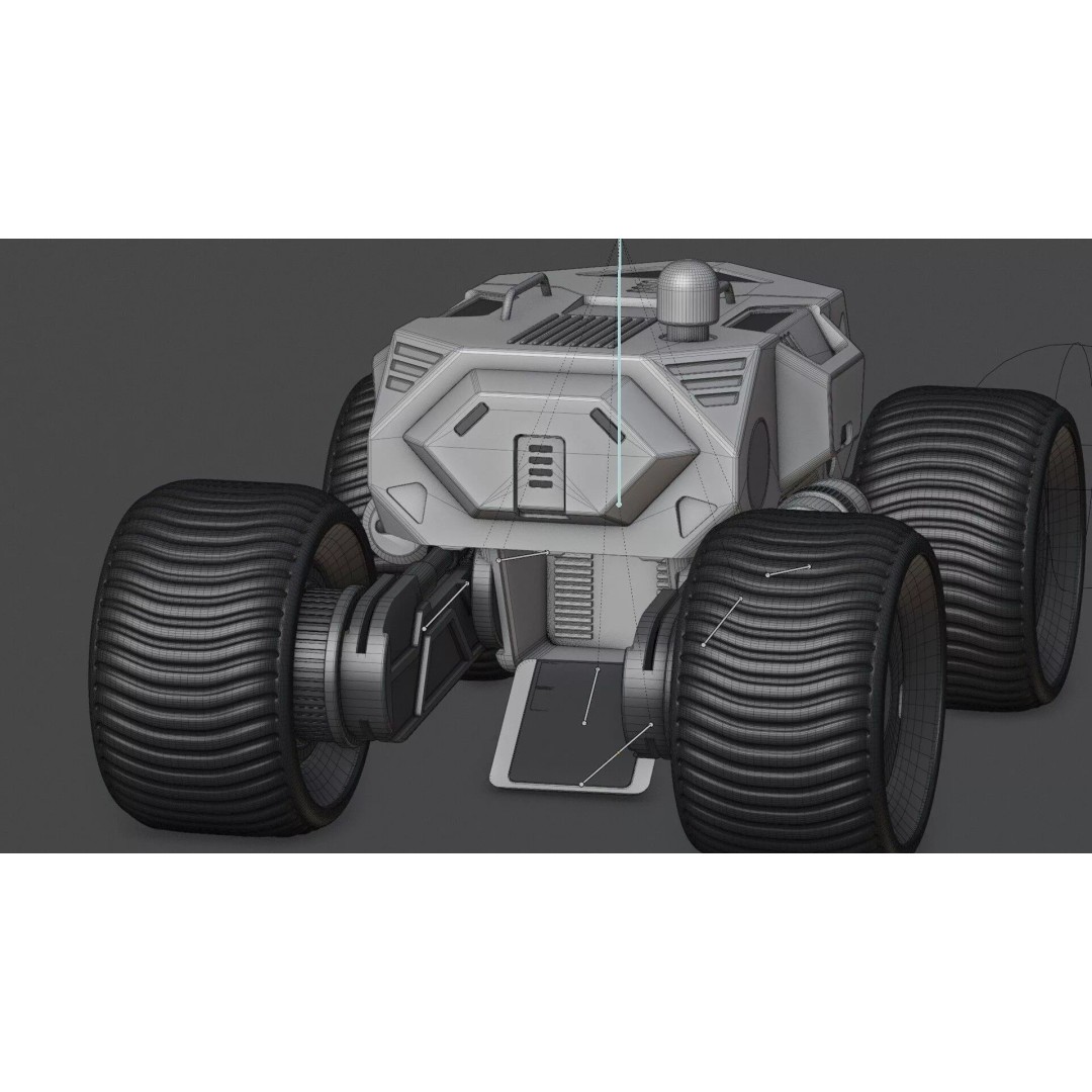 Lunar Rover H-11 3D Model – Rigged Sci-Fi Vehicle for Animation - View 39