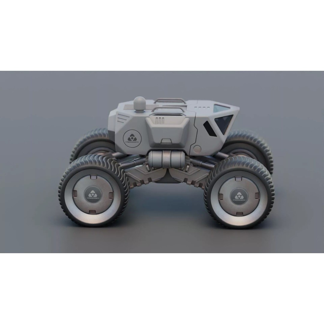 Lunar Rover H-11 3D Model – Rigged Sci-Fi Vehicle for Animation - View 4