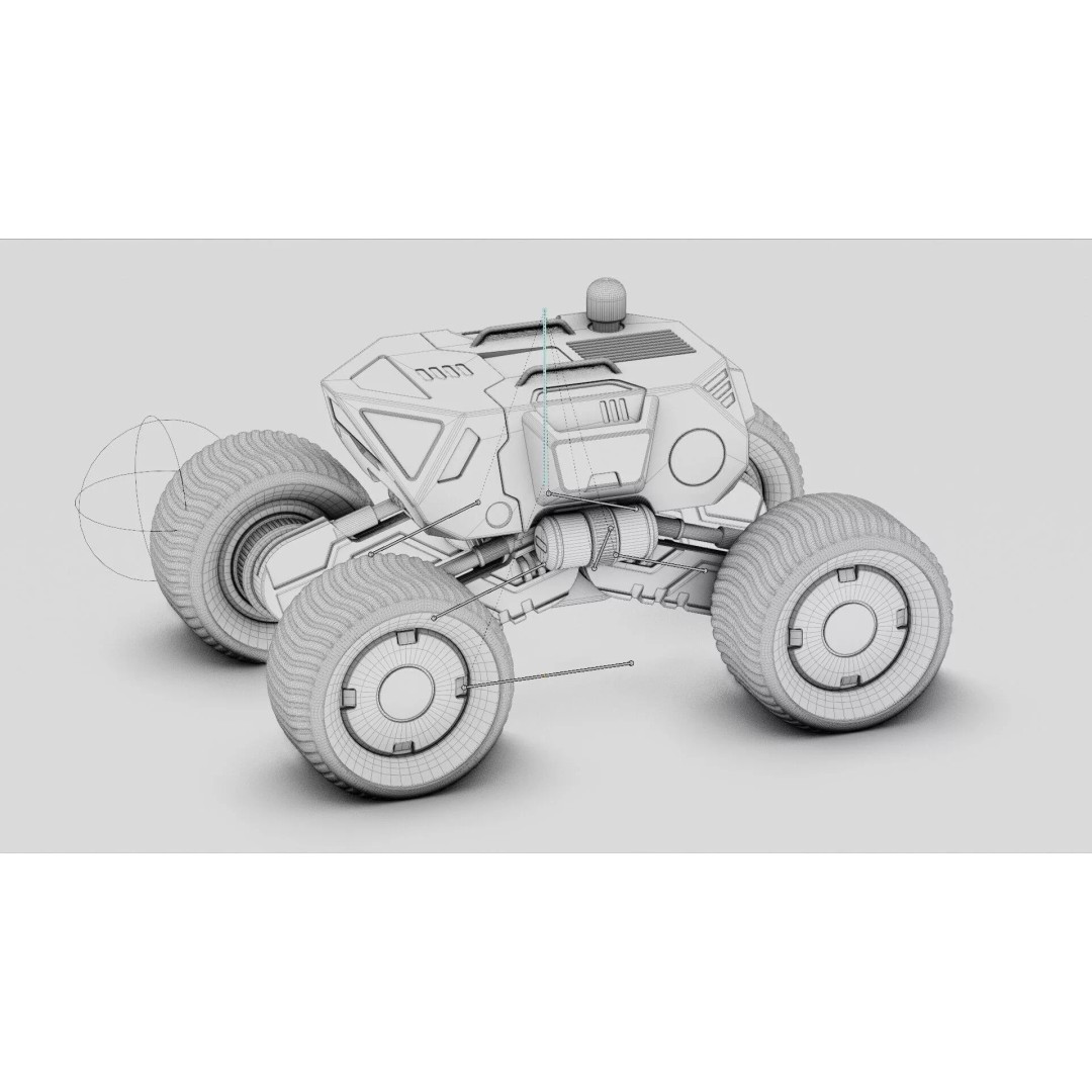 Lunar Rover H-11 3D Model – Rigged Sci-Fi Vehicle for Animation - View 41