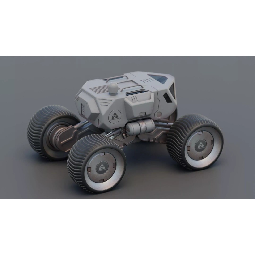 Lunar Rover H-11 3D Model – Rigged Sci-Fi Vehicle for Animation - View 6