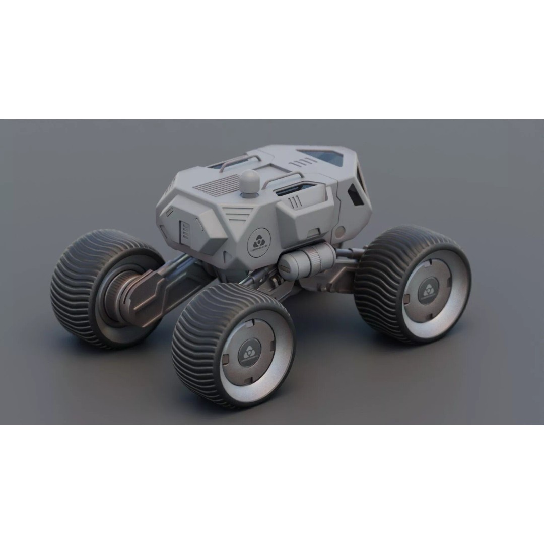 Lunar Rover H-11 3D Model – Rigged Sci-Fi Vehicle for Animation - View 7