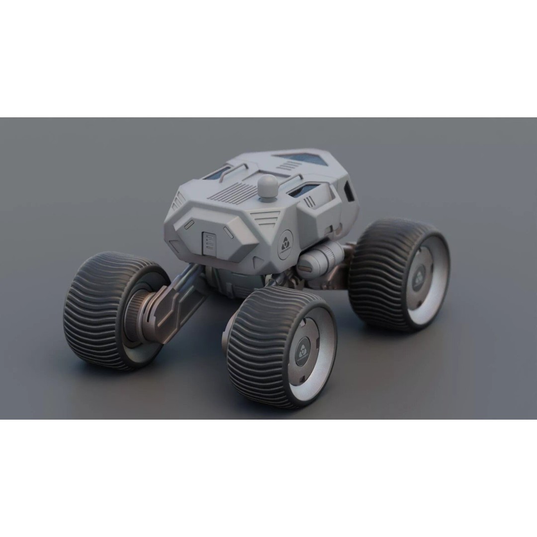 Lunar Rover H-11 3D Model – Rigged Sci-Fi Vehicle for Animation - View 8