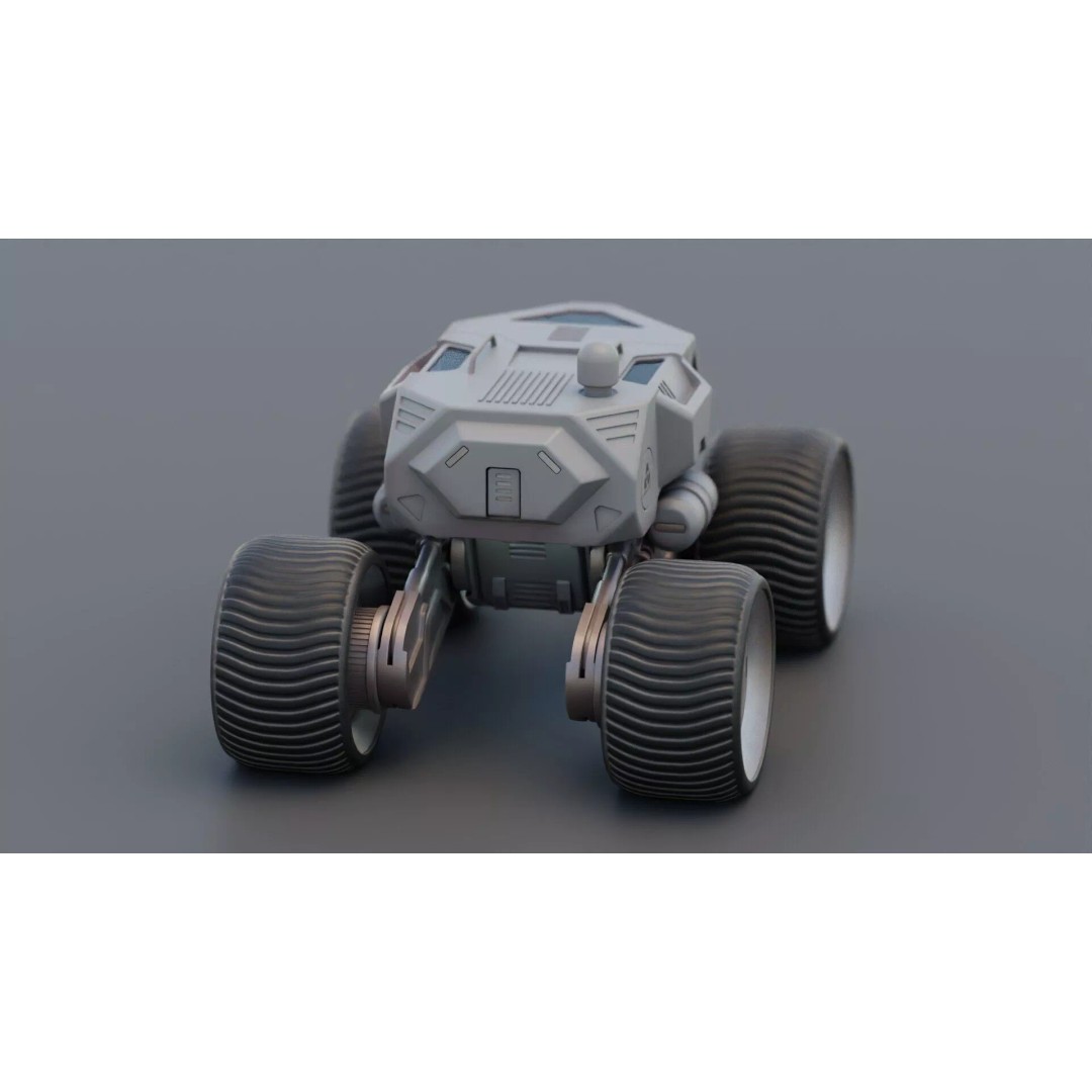 Lunar Rover H-11 3D Model – Rigged Sci-Fi Vehicle for Animation - View 9