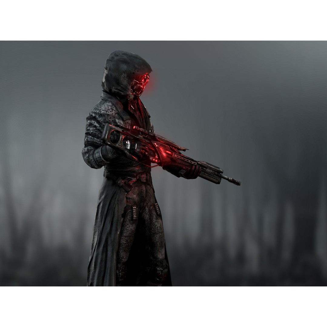 Sci-Fi Sniper Soldier 3D Model – Low-Poly Rigged Character, FBX, OBJ - View 8
