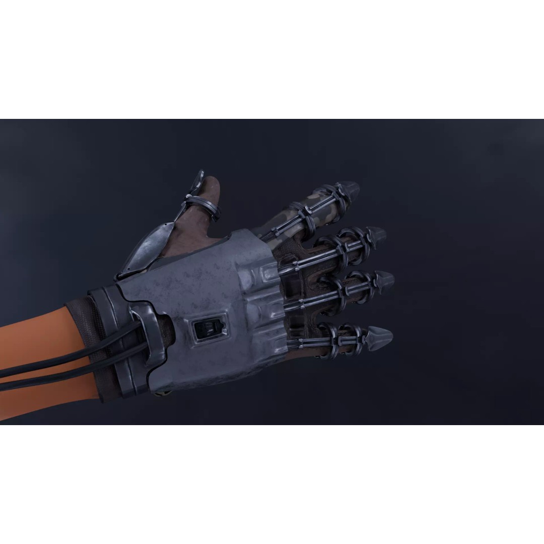 Robotic Gloves 3D Model – High Poly Exoskeleton for Games, FBX, OBJ - View 2
