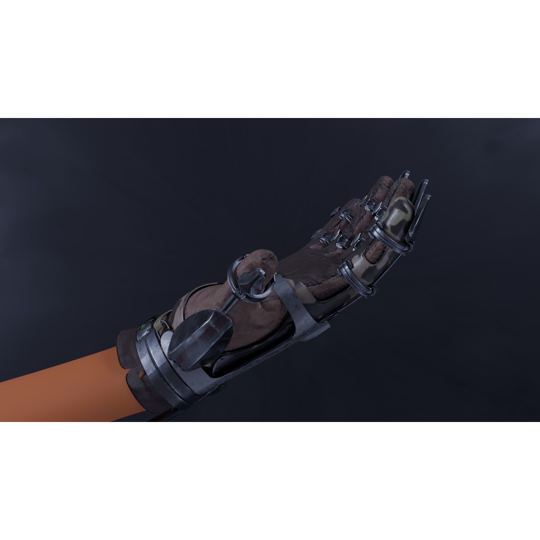 Robotic Gloves 3D Model – High Poly Exoskeleton for Games, FBX, OBJ - View 4