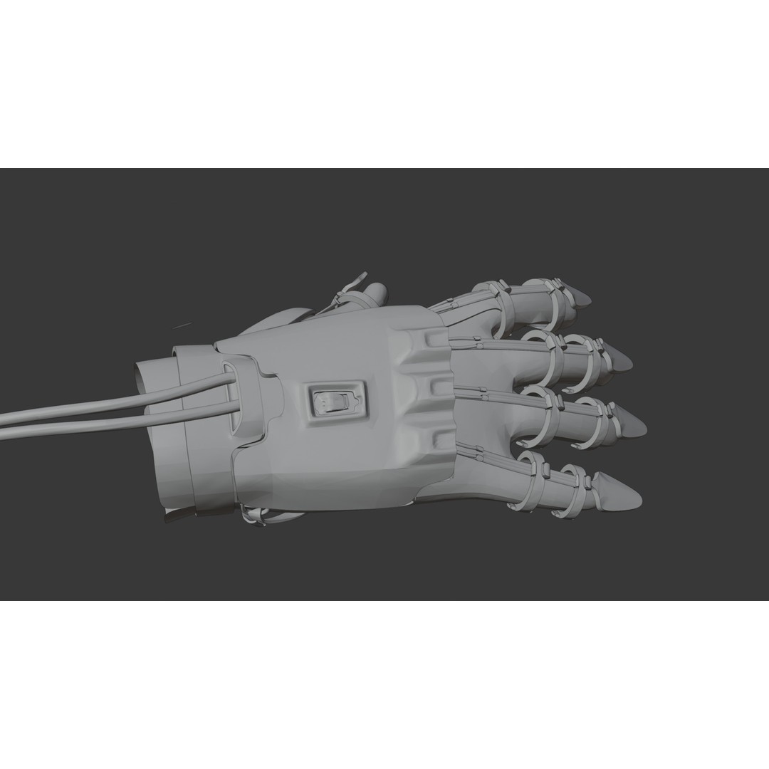 Robotic Gloves 3D Model – High Poly Exoskeleton for Games, FBX, OBJ - View 6