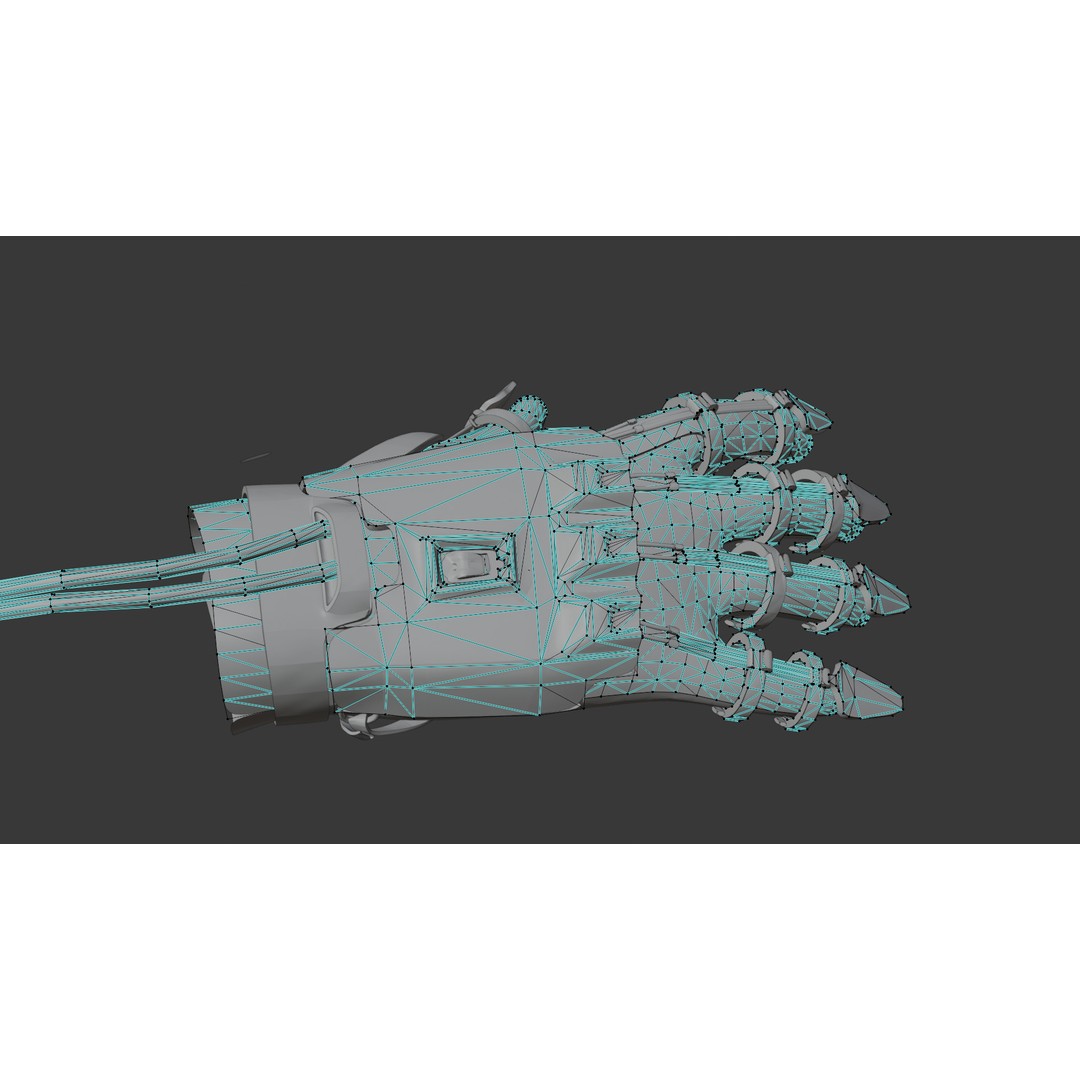 Robotic Gloves 3D Model – High Poly Exoskeleton for Games, FBX, OBJ - View 7