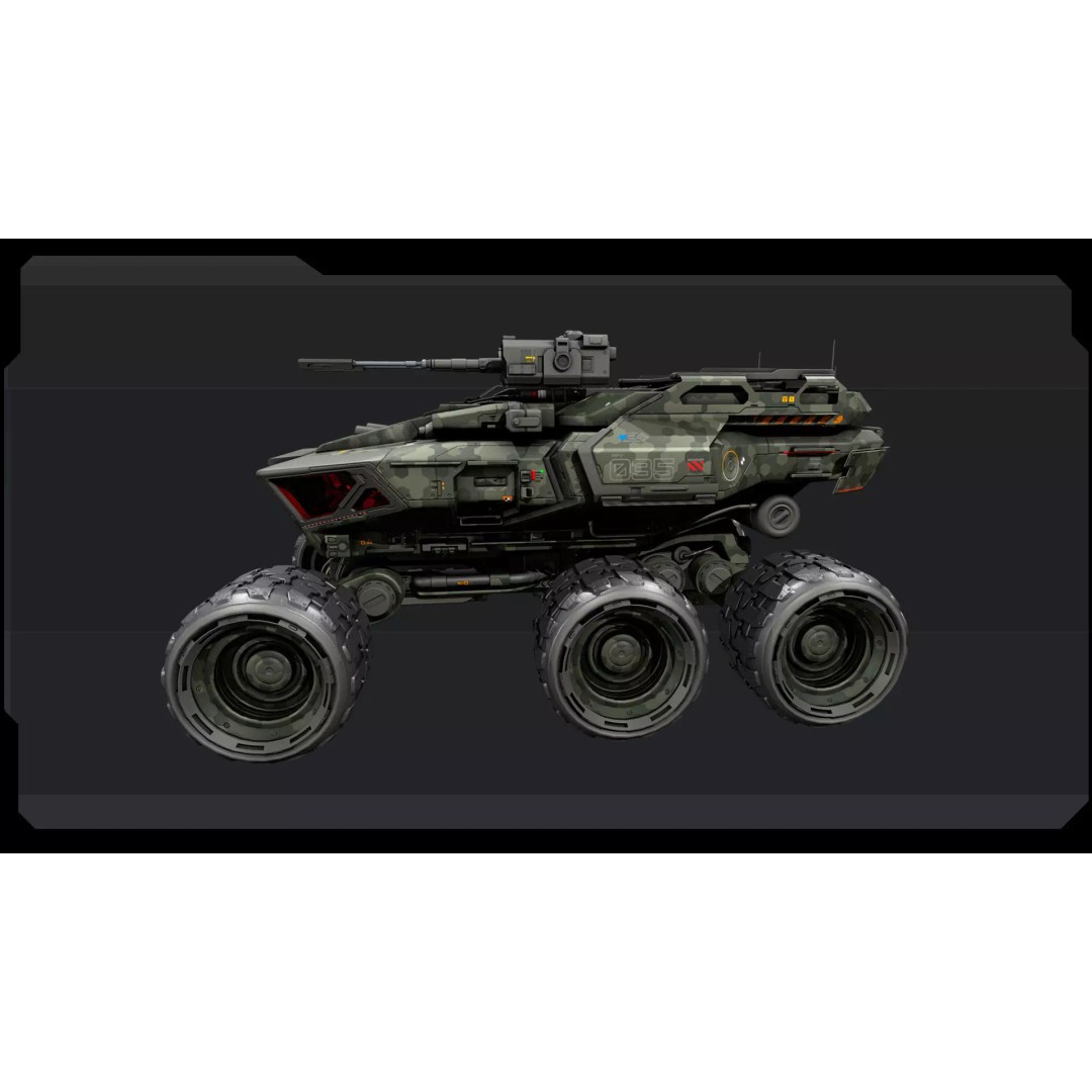 MPV 35 3D Model – Low Poly Sci-Fi Military Vehicle, FBX/OBJ - View 6
