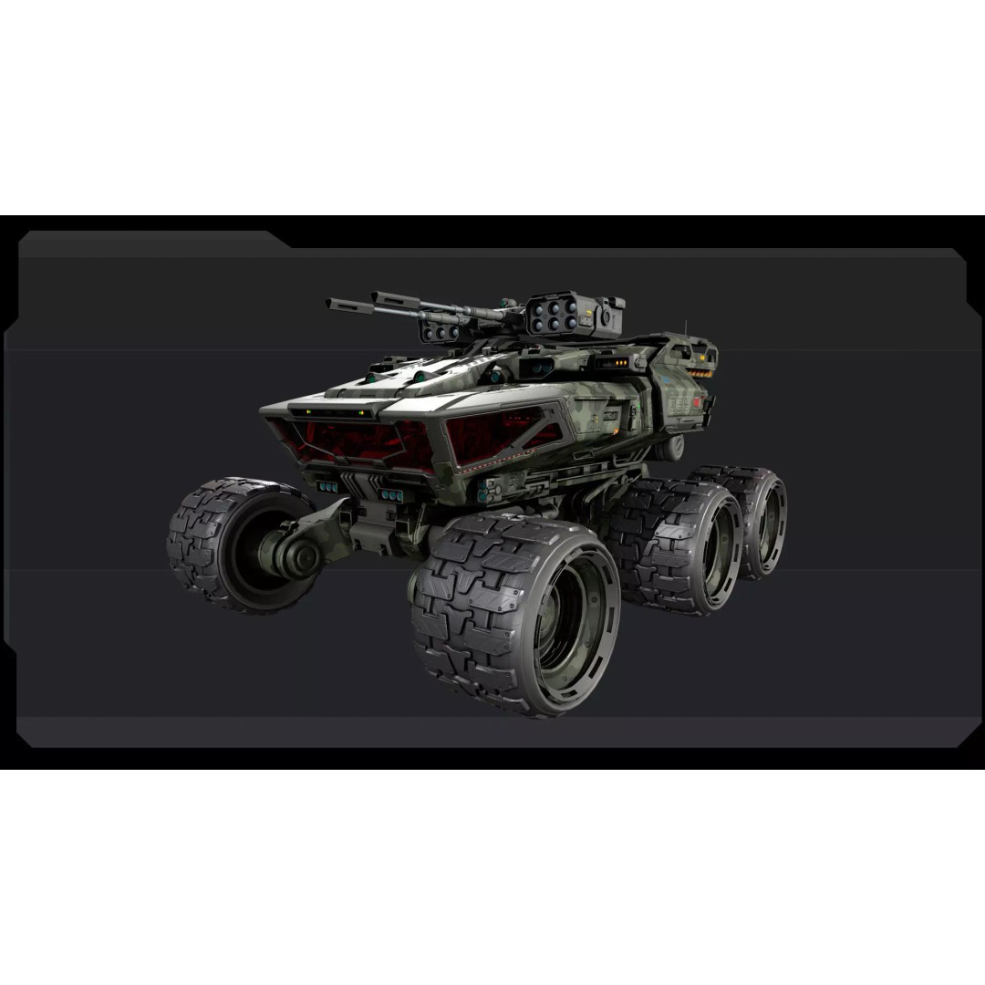 MPV 35 3D Model – Low Poly Sci-Fi Military Vehicle, FBX/OBJ - View 7