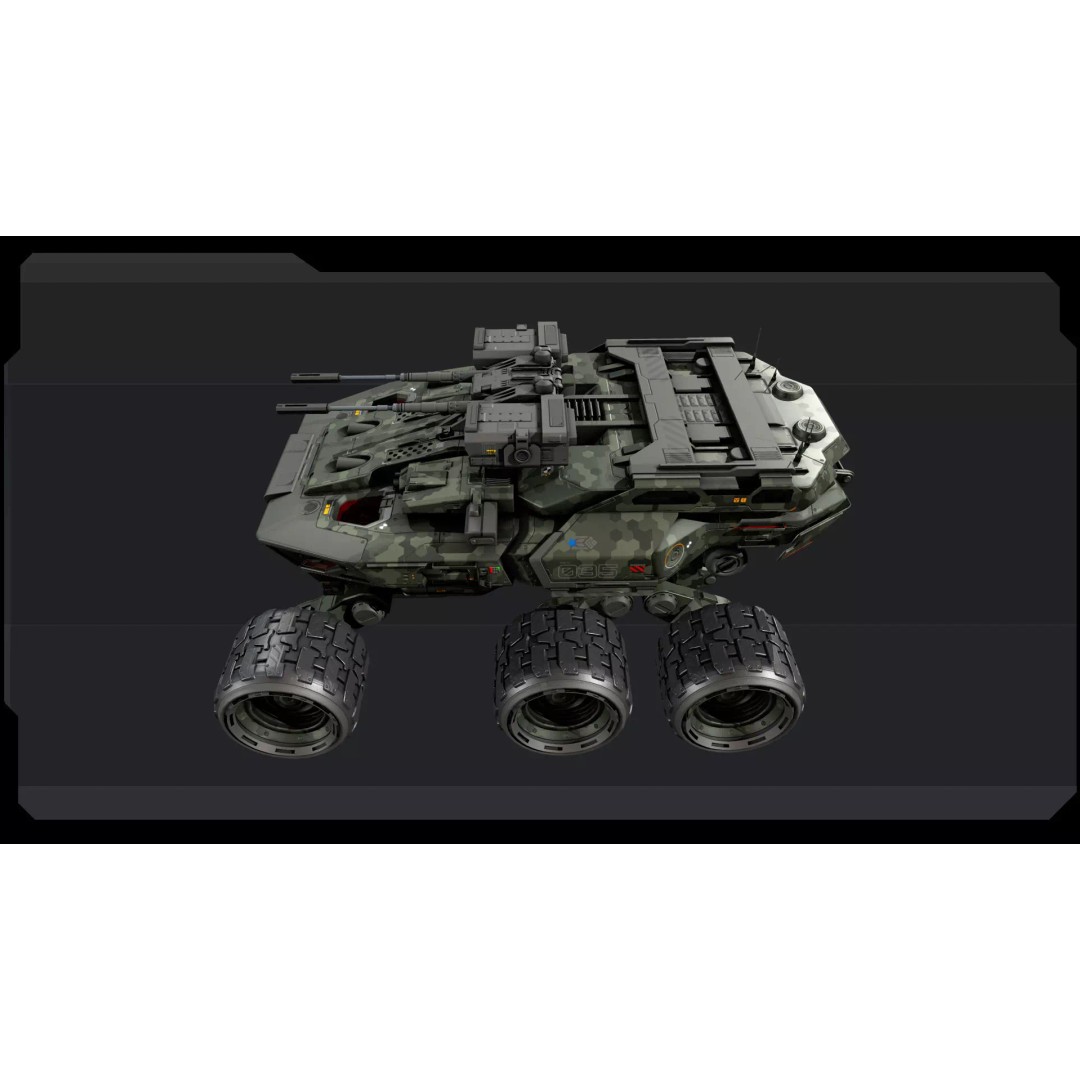 MPV 35 3D Model – Low Poly Sci-Fi Military Vehicle, FBX/OBJ - View 8