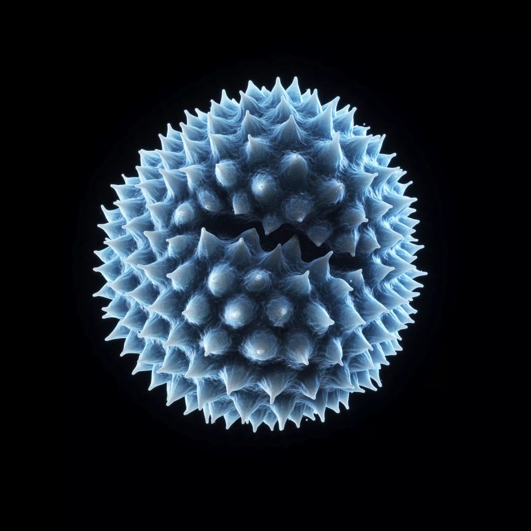 Ragweed Pollen Particle 3D Model – High-Resolution Scientific Visualization, PBR - View 4