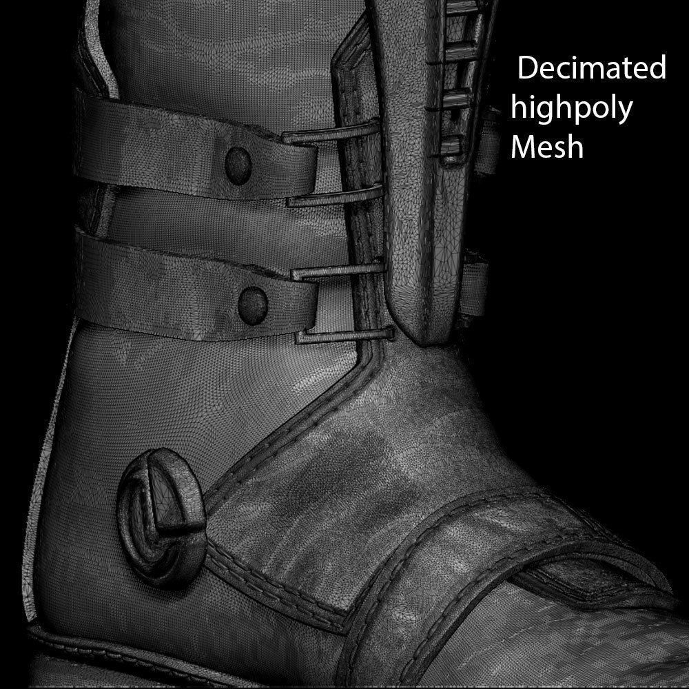 Sci-Fi Boots 3D Model – High Poly ZBrush Character Asset, FBX