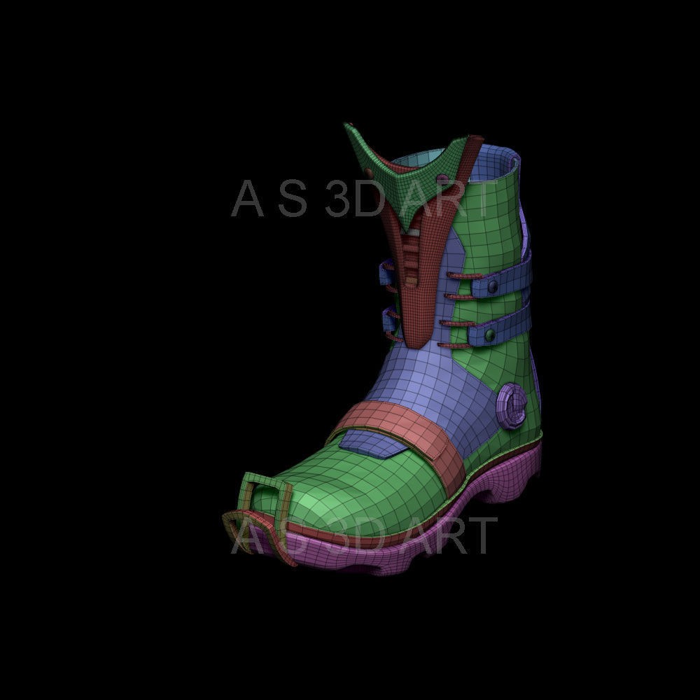 Sci-Fi Boots 3D Model – High Poly ZBrush Character Asset, FBX - View 12