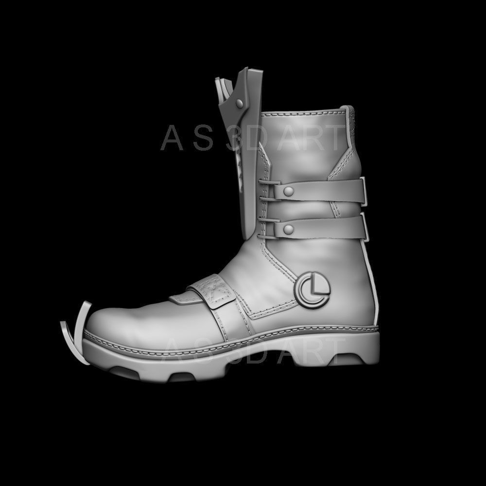 Sci-Fi Boots 3D Model – High Poly ZBrush Character Asset, FBX - View 3