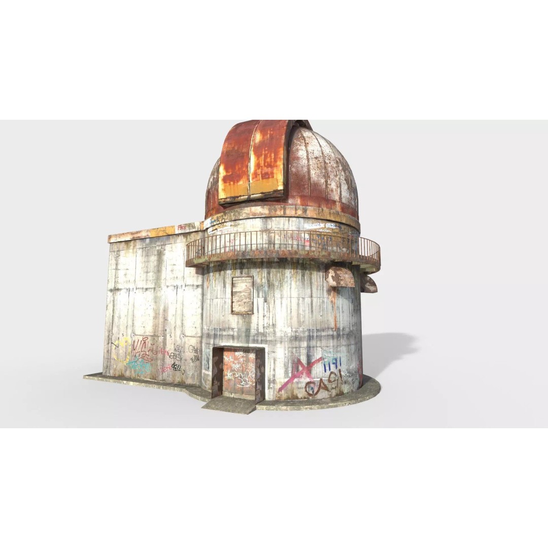 Abandoned Observatory 3D Model – Realistic PBR Asset, FBX & OBJ Formats - View 2