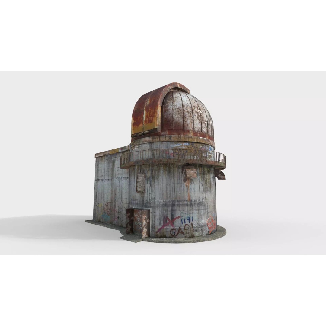 Abandoned Observatory 3D Model – Realistic PBR Asset, FBX & OBJ Formats - View 4