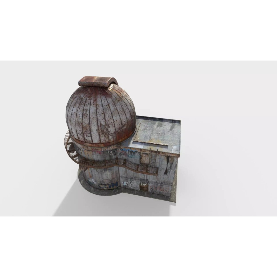 Abandoned Observatory 3D Model – Realistic PBR Asset, FBX & OBJ Formats - View 5