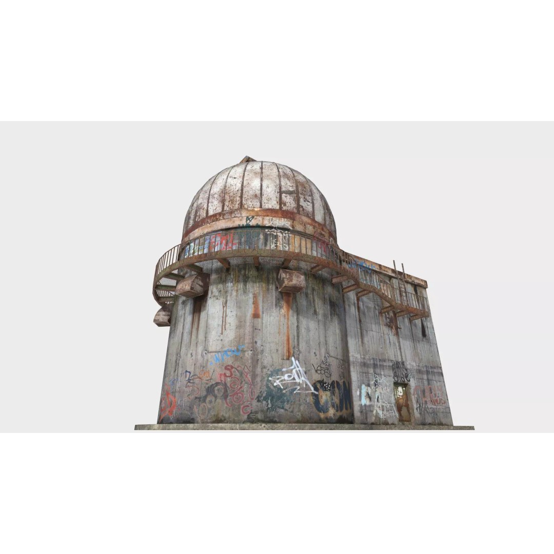Abandoned Observatory 3D Model – Realistic PBR Asset, FBX & OBJ Formats - View 7