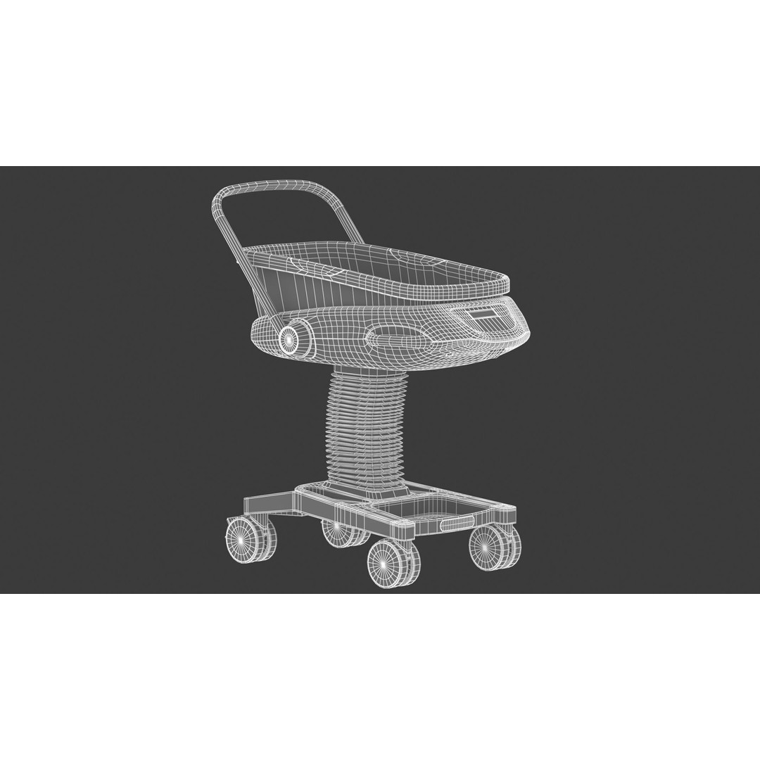 Medical Baby Crib 3D Model – High Quality PBR Asset, FBX & OBJ - View 24