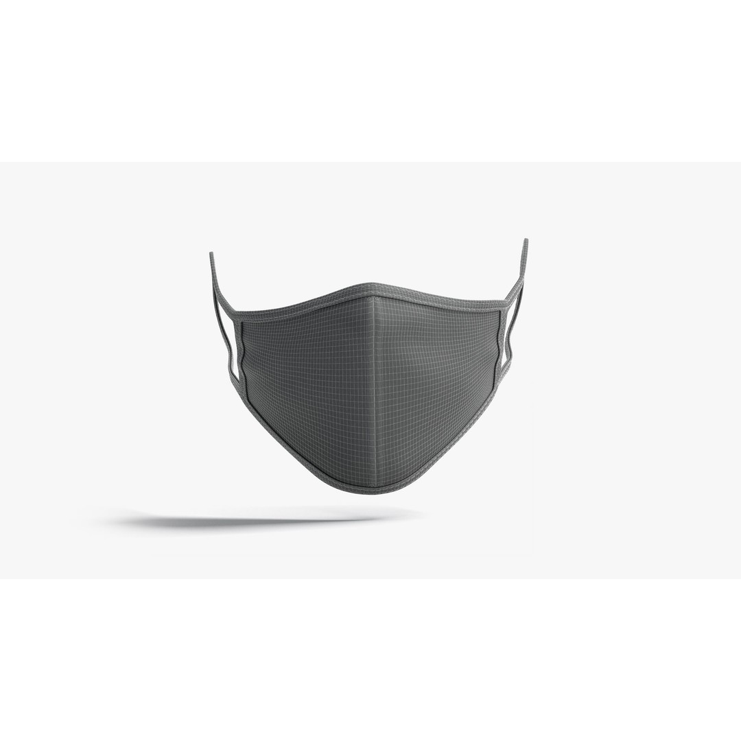 Fabric Face Mask 3D Model – Low Poly Medical Asset, FBX, OBJ, PBR - View 9