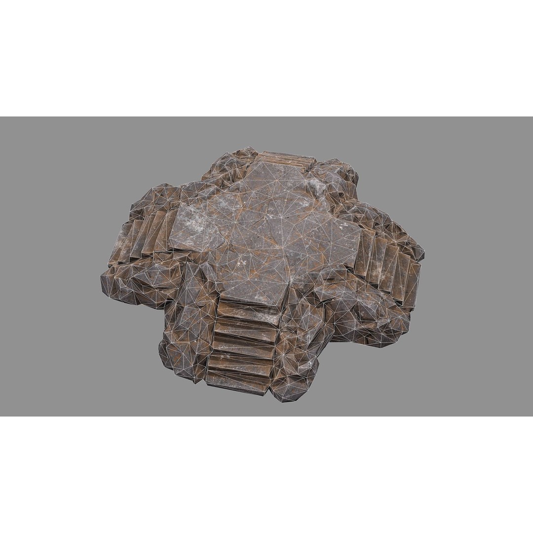 Staris Rock 3D Model – Low Poly PBR Landscape Asset, FBX/OBJ - View 14