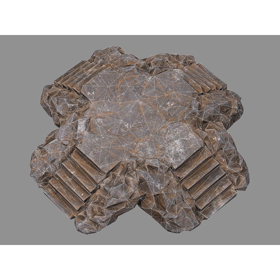 Staris Rock 3D Model – Low Poly PBR Landscape Asset, FBX/OBJ - View 3