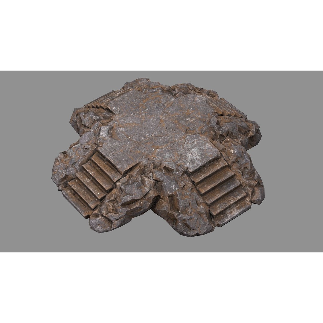 Staris Rock 3D Model – Low Poly PBR Landscape Asset, FBX/OBJ - View 4