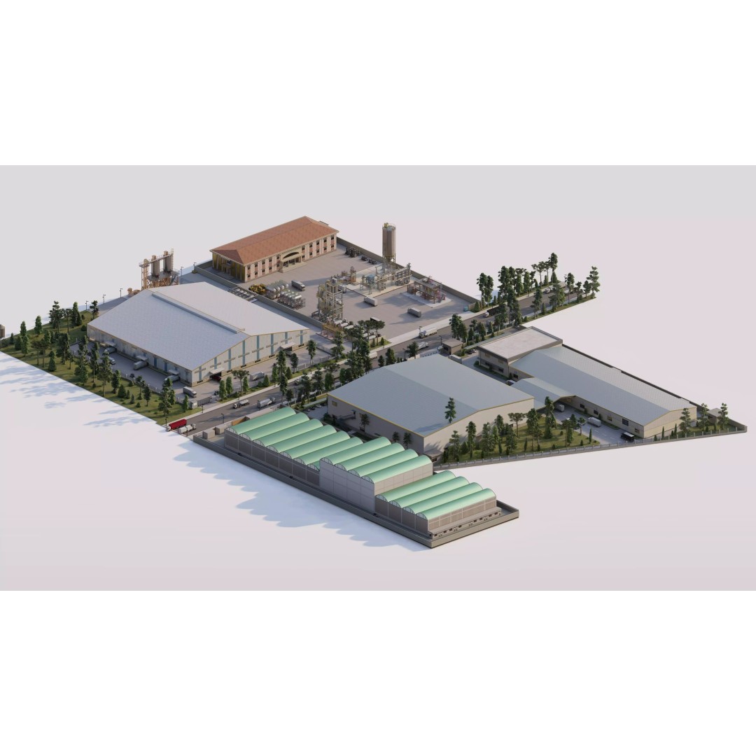 Industrial Factory 3D Model – High Poly Game Asset, FBX, OBJ, PBR - View 10