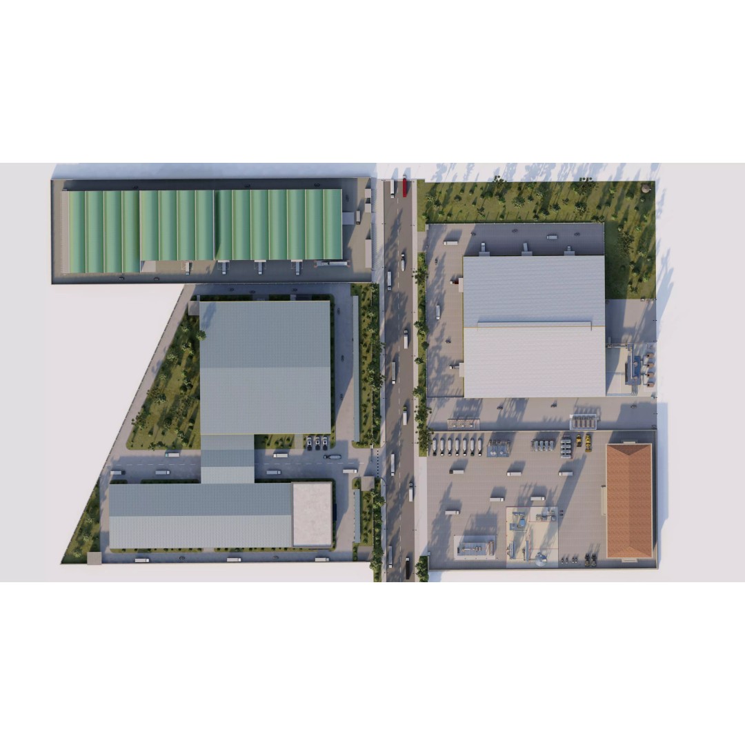 Industrial Factory 3D Model – High Poly Game Asset, FBX, OBJ, PBR - View 12
