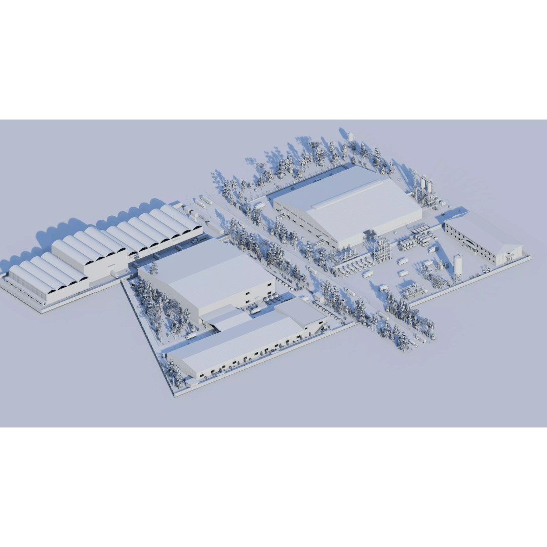 Industrial Factory 3D Model – High Poly Game Asset, FBX, OBJ, PBR - View 14